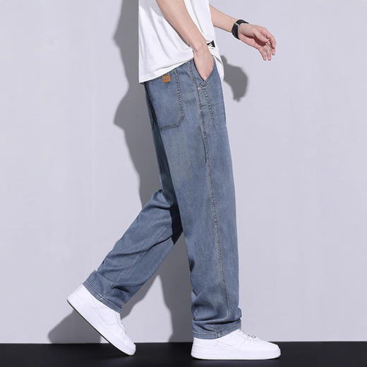 红览 天丝直筒牛仔裤男春秋新款宽松裤子 商品图1