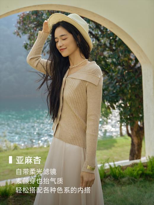 柔春佳人 丝棉混纺翻领开衫FCF1WSC043 商品图4