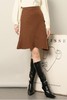 Le Malene 棕色气质微喇半裙 17706 商品缩略图0