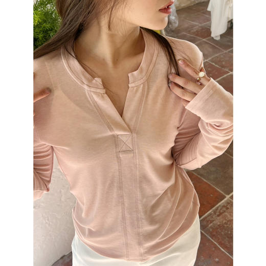 2502401    天丝 剪刀领长袖Tee 商品图5