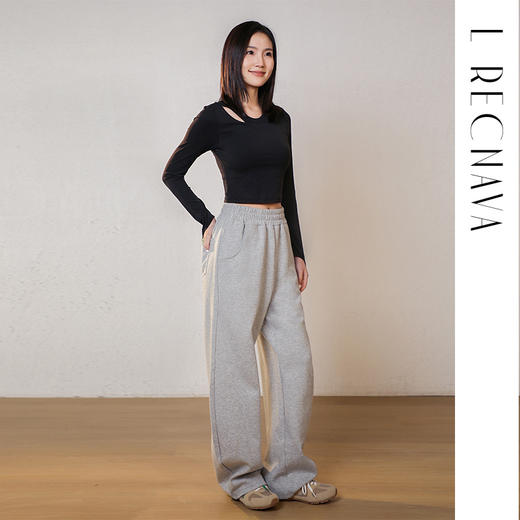 L RECNAVA [330克梨形必备香蕉裤] 面料更挺阔宽松裤 中腰休闲香蕉裤-显高显瘦运动长裤 商品图6