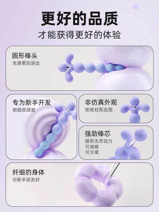 谜姬 花蕊后庭按摩器震动后庭开发新手开肛 SM肛塞新手扩肛器前列腺按摩器后庭开发器 商品图3
