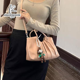 经典鲨2025年新款纯色时尚气质褶皱手提斜挎包女KGB53-51814201