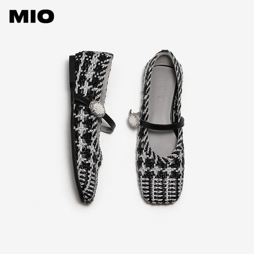MIO米奥玛丽珍鞋编织镂空质感平底法式单鞋女渔夫鞋M251401681 商品图3
