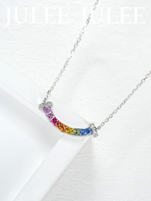 JULEE JULEE茱俪珠宝  18K白金彩虹微笑套链 商品图2