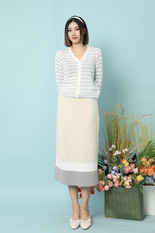 amadella 休闲条纹针织开衫半裙套装 15796 商品图1
