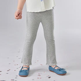 笛莎Deesha 童装女童裤子2025夏新款女童蝴蝶结绣花微喇打底裤