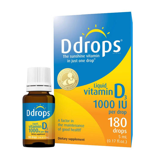 【代发】Ddrops 婴儿纯维生素D3滴剂蓝色款 2.5ml90滴/紫色款2.8ml100滴/成人维生素D3 5ml 商品图3