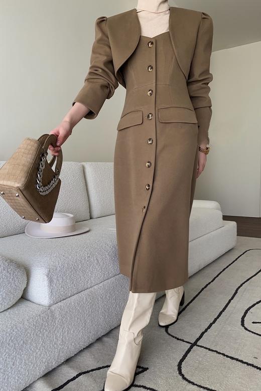 amadella 卡其咖色吊带披肩两件套 17692 商品图1