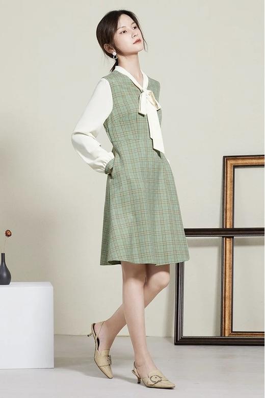 熙然 早春穿搭淑女减龄假两件拼接连衣裙 15679 商品图5