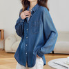 馥迦通勤百搭莱赛尔牛仔衬衫 商品缩略图3