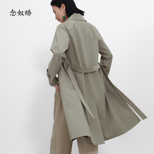 【商场同款】CNG5362 “悠然风衣”  苔藓绿色低调自然 显瘦中长风衣 商品图9