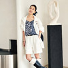 【林栖设计小店】亚麻裤子蓝印花纹时尚简约百搭宽松2025春夏新品短裤女1952032 商品缩略图1