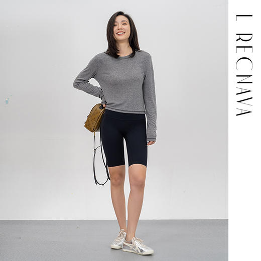 L RECNAVA [羊毛+莱赛尔天丝] 宽松版型圆领长袖 遮肉显瘦单穿内搭打底衫 商品图3