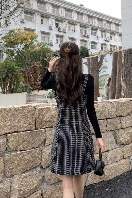 Le Malene 黑色中领小香风两件套 17687 商品图2