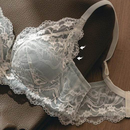 2025新款性感纯欲风蕾丝内衣套装学生专用爆款舒适无钢圈女小胸中厚侧收聚拢文胸罩 商品图2