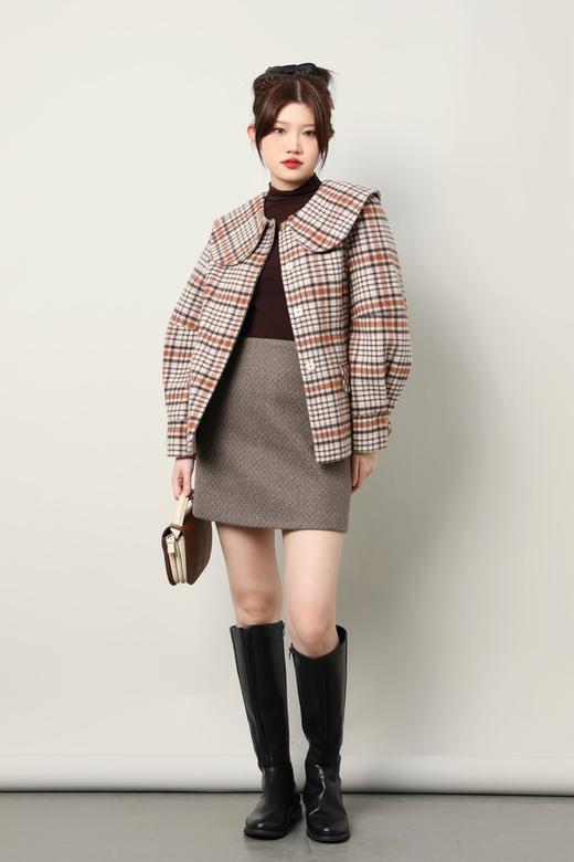 Stay2Weeks 娃娃领格纹廓形短外套 17726 商品图2