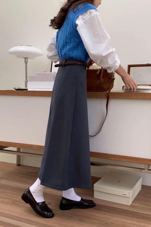 Stay2Weeks 韩系ins风灰色长款高腰半裙 17643 商品图3