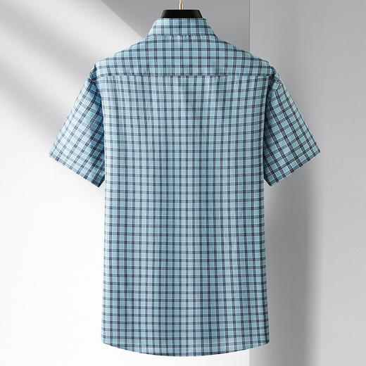 【莱赛尔棉】【DM】大依优型大码短袖衬衫格子半袖衬衣加肥大码上衣胖子休闲莱赛尔棉男士 商品图2