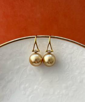10mm-11mm金珠耳坠