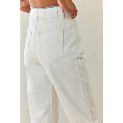 撞色锁边腰老爹牛仔裤 商品图2