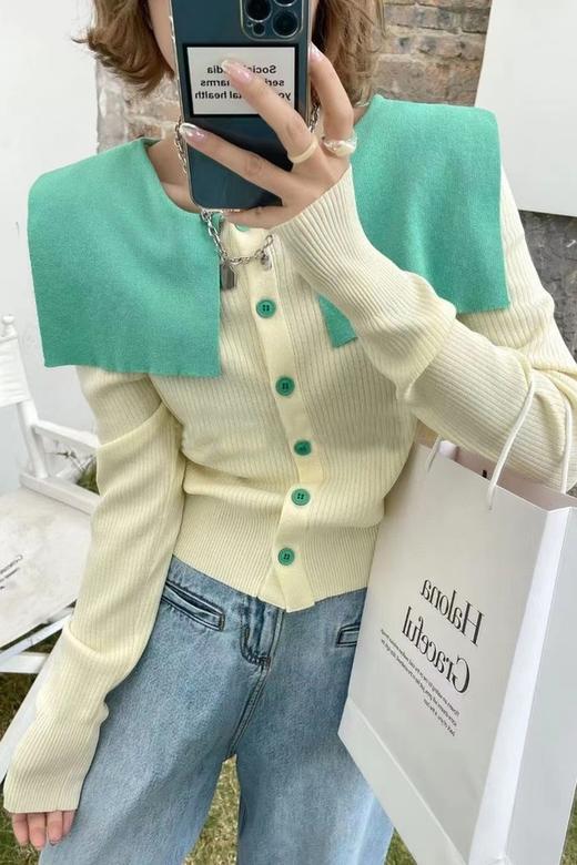Stay2Weeks 撞色海军领针织开衫 15799 商品图3