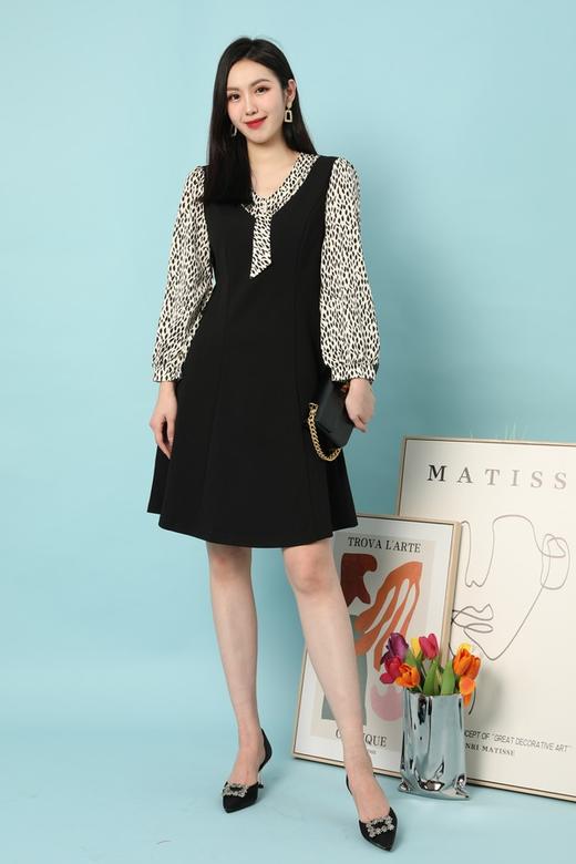 Le Malene 经典气质款假两件拼接式连衣裙 15643 商品图3