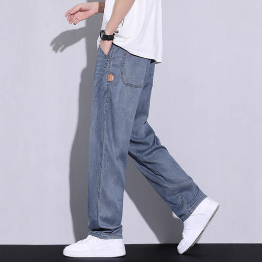 红览 天丝直筒牛仔裤男春秋新款宽松裤子 商品图2