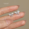 【蝴蝶甜心】s999纯银猫眼石蝴蝶结锆石耳钉【YXS-E5233】 商品缩略图1