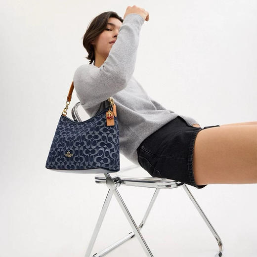 COAC*/蔻C女士经典标志丹宁布LAUREL流浪包 商品图3