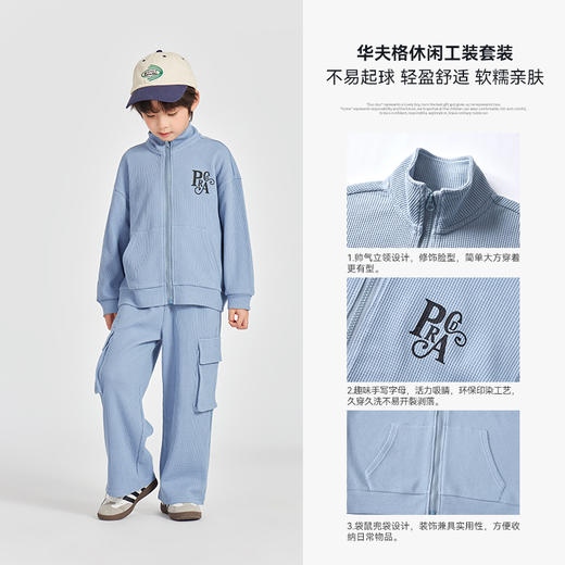 【团购价119.9】多多家男童工装套装2025春秋新款儿童中大童洋气印花两件套男孩潮10322 商品图2