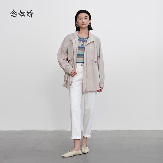 【商场同款】CNT5383 “省心裤” 米白色直通牛仔裤 好穿好搭白色牛仔裤 商品图6