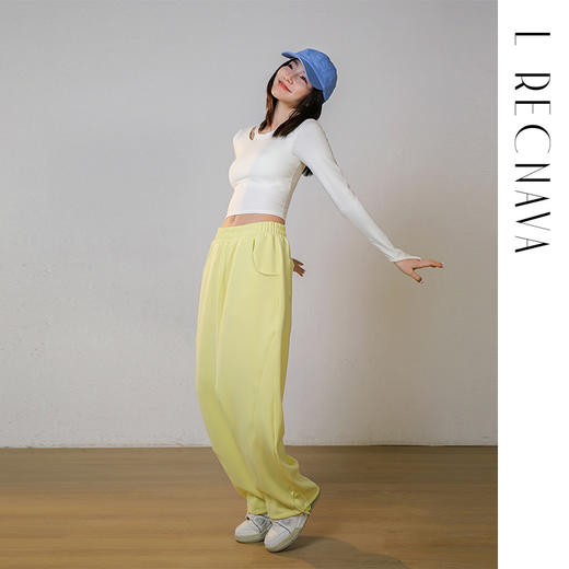 L RECNAVA [UPF50+泡芙空气层·窄版香蕉裤] 春夏秋款上身有冰凉感 脚口抽绳 显瘦显腿长休闲裤 商品图10