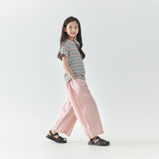 棵初2025年春夏新款童装宽松随性阔腿裤粉色慵懒百搭亲子休闲裤 商品图3