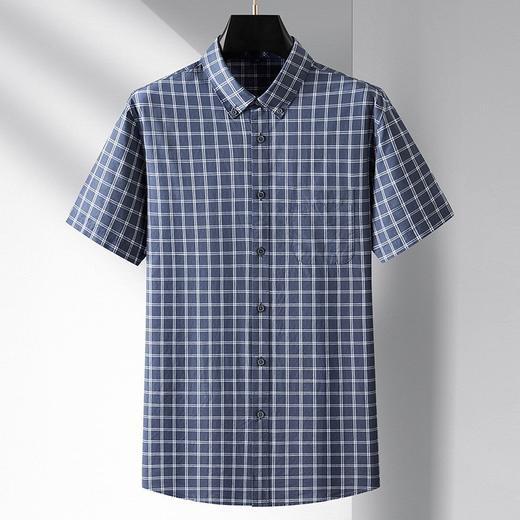 【DM】大依优型大码短袖衬衫棉格子半袖衬衣男士加肥特大码夏季半袖胖子300斤 商品图0