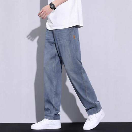 红览 天丝直筒牛仔裤男春秋新款宽松裤子 商品图3