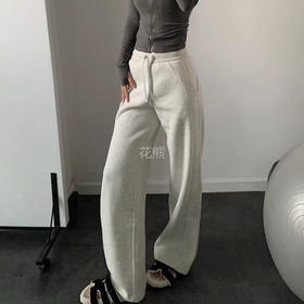 【Lu家同款春秋款高腰垂感窄版美式阔腿裤】一眼沦陷!众多休闲裤里一眼就爱住的款! 微胖姐妹必入 柜货品质 面料质感一级棒!垂顺!3D立体剪裁十明线设计十挺括有型!!实力遮肉，上身更立体!!