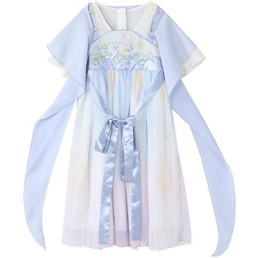 笛莎Deesha 童装女童连衣裙2025夏新款女童气质披肩汉服 商品图4