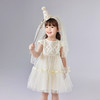 笛莎Deesha 童装女童连衣裙2025夏新款女童仙气花花奶白蝴蝶结纱裙 商品缩略图0