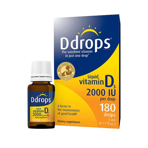 【代发】Ddrops 婴儿纯维生素D3滴剂蓝色款 2.5ml90滴/紫色款2.8ml100滴/成人维生素D3 5ml 商品图4