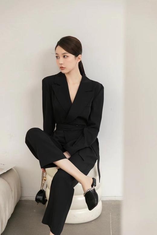 Kai & Kiera 黑色翻领西装连体裤 15547 商品图0