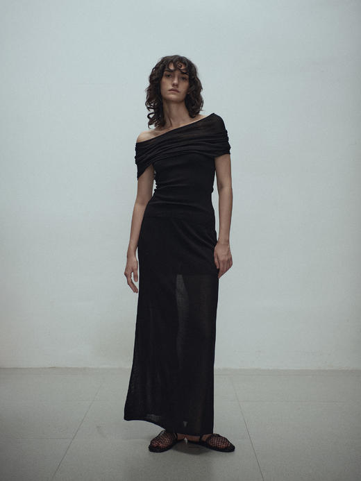 VC｜SS25033 Shanti sheer knit skirt [半身裙 黑 / 白 / 卡其 ] 商品图5