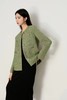 Le Malene 绿色精致圆领口袋纽扣外套 17722 商品缩略图1