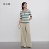 【商场同款】CNK5385 “绿韵针织” 半夏绿渐变条纹微修身收腰设计，显瘦斯文 条纹短袖针织 商品缩略图8