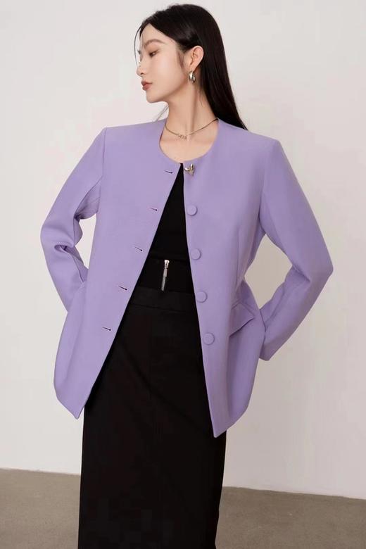 ANSUABEL 紫色ins风圆领时髦简约外套 17676 商品图0