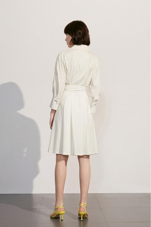 LILY 法式复古大翻领条纹衬衫式连衣裙 15669 商品图1