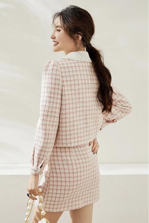 LOUIS YAO/白鹿语 法式格纹优雅外套 15725 商品图4