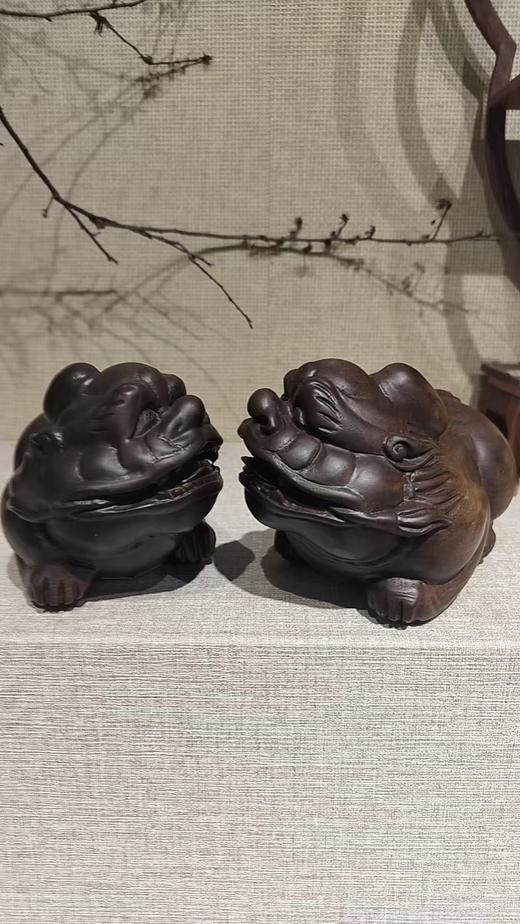 貔貅荼宠/黑檀17*9cm对 商品图0