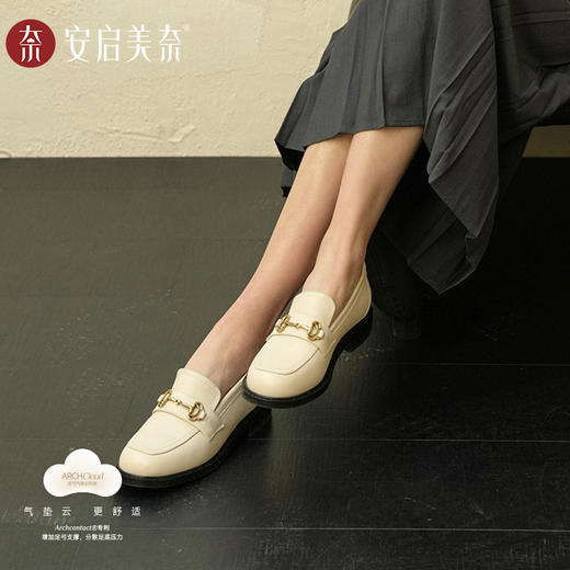 ARCHCONTACT安启美奈足弓气垫云复古英伦风一脚蹬乐福鞋53001 商品图2