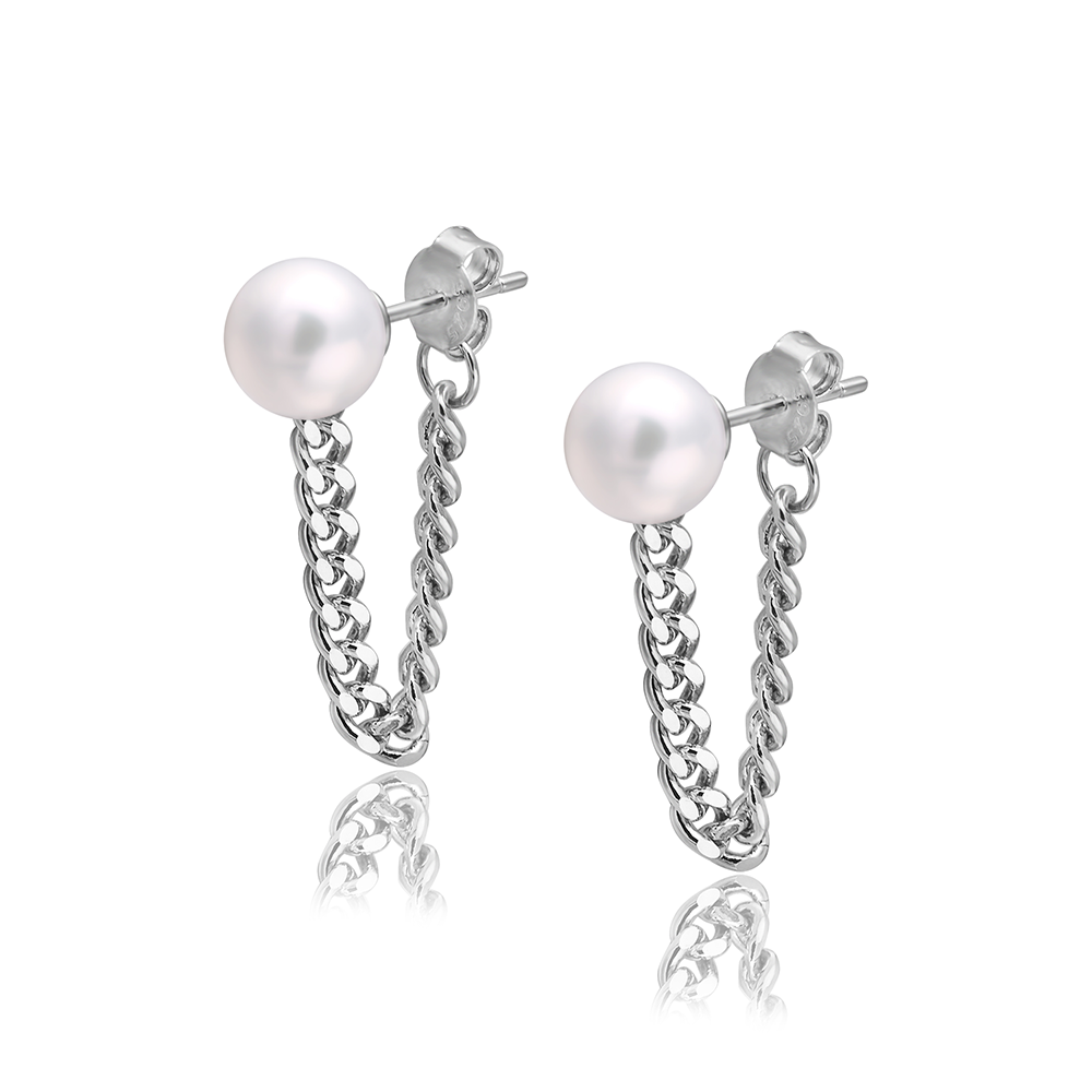 IIPO宜珠宜宝淡水珠银饰甜酷耳环(礼盒装)